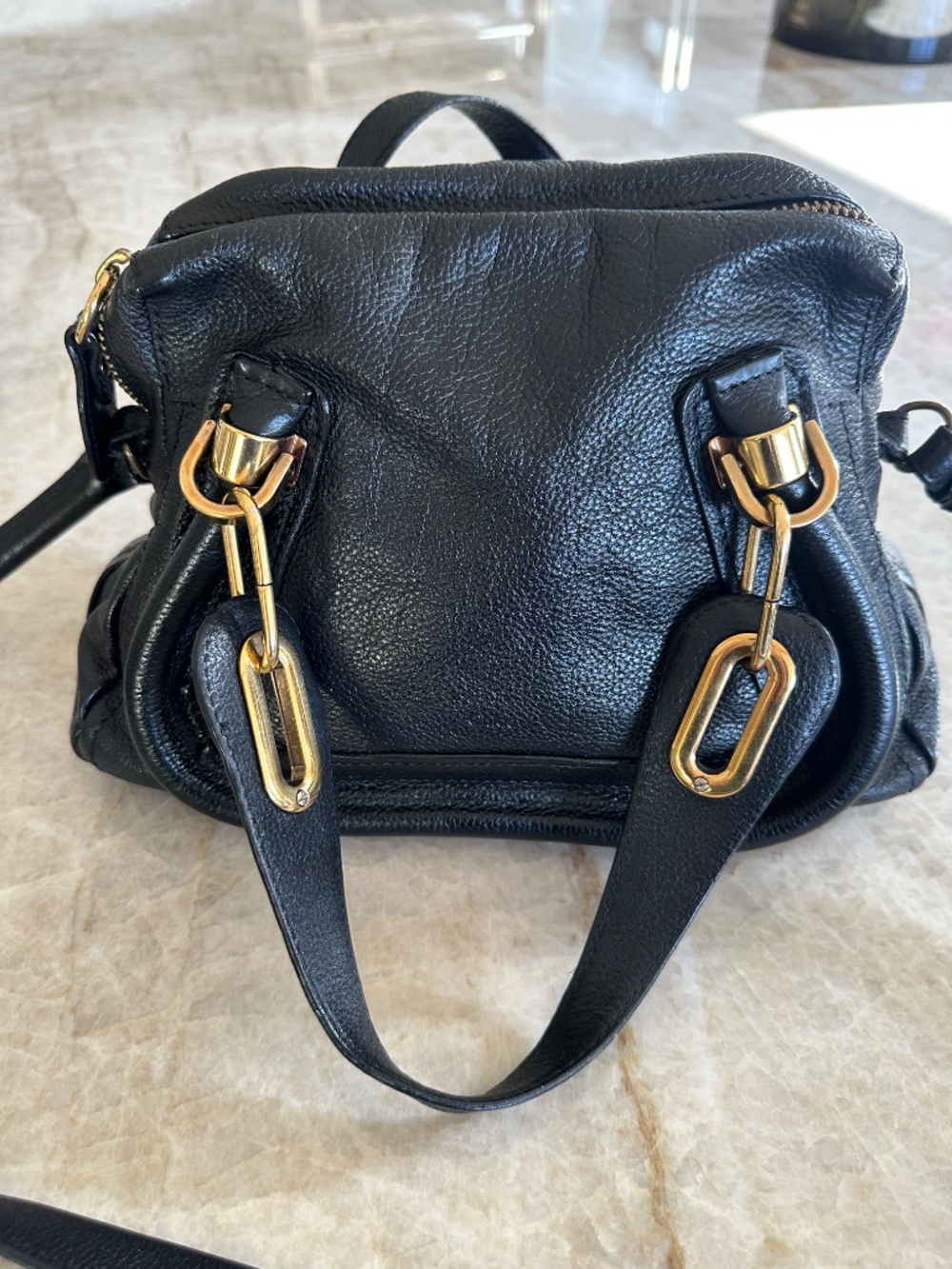 Chloe Small Paraty Black Leather Satchel - Picture 12 of 13